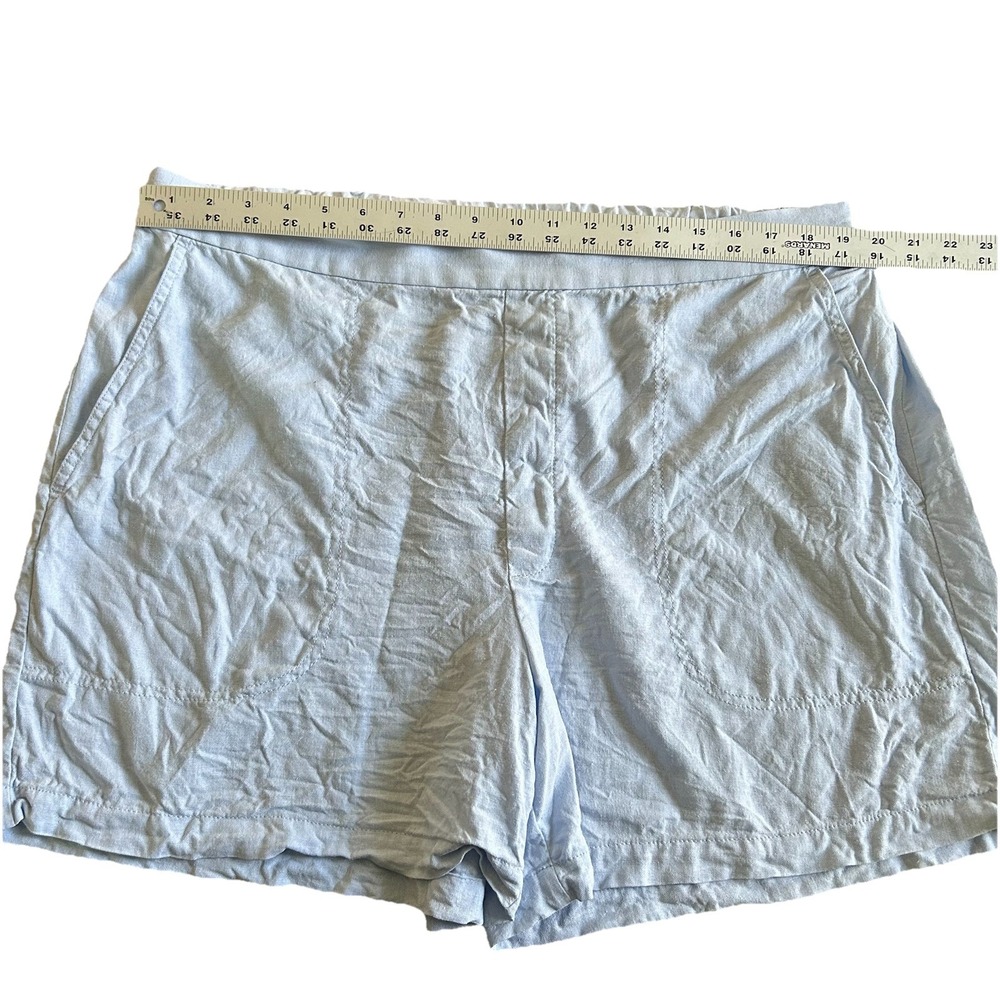 Banana Republic Linen Blend Shorts Women's XL Relaxed Pull On Light Blue - Picture 3 of 4
